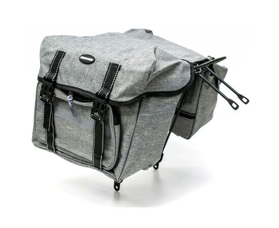 Велосумка на багажник Bravvos F-091-2 35x28x14 cm Grey (BIB-030), изображение 2 Велосумка на багажник Bravvos F-091-2 35x28x14 cm Grey (BIB-030), изображение 2