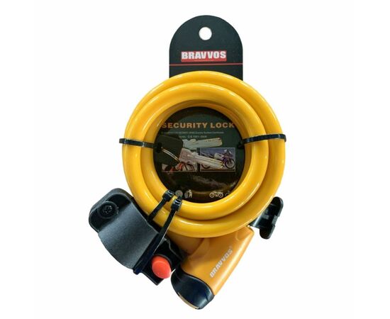 Замок велосипедный Bravvos LOC-065-110 Key 12mm х 1500mm Orange (LCK-034)