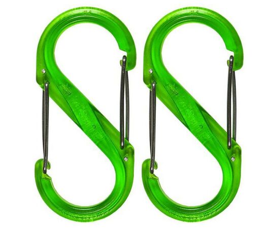 Карабін туристичний Nite ize Plastic Carb S Biner 2шт Size 0 NI623 Lime (4823082709625)
