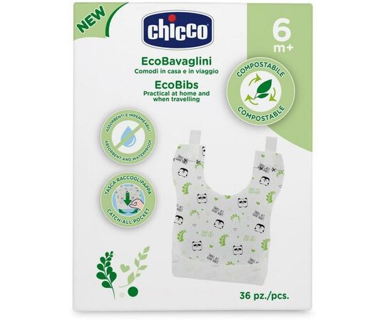 Нагрудничек Chicco EcoBibs одноразовые 36 шт. (10399.00), изображение 2 Нагрудничек Chicco EcoBibs одноразовые 36 шт. (10399.00), изображение 2