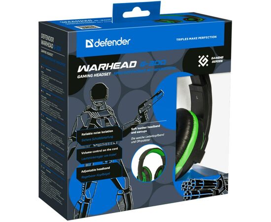 Навушники Defender Warhead G-300 Green (64128), зображення 6 Навушники Defender Warhead G-300 Green (64128), зображення 6