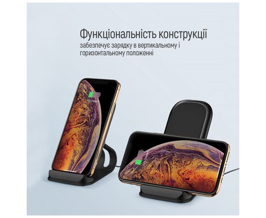 Зарядное устройство ColorWay Wireless Stand 15W Black (CW-CHW31Q-BK), изображение 6 Зарядное устройство ColorWay Wireless Stand 15W Black (CW-CHW31Q-BK), изображение 6
