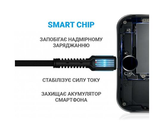 Дата кабель USB 2.0 AM to Lightning 1.0m Denim Grey MakeFuture (MCB-LD2GR), зображення 2 Дата кабель USB 2.0 AM to Lightning 1.0m Denim Grey MakeFuture (MCB-LD2GR), зображення 2