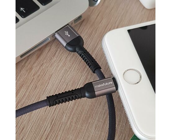 Дата кабель USB 2.0 AM to Lightning 1.0m Denim Grey MakeFuture (MCB-LD2GR), зображення 5 Дата кабель USB 2.0 AM to Lightning 1.0m Denim Grey MakeFuture (MCB-LD2GR), зображення 5