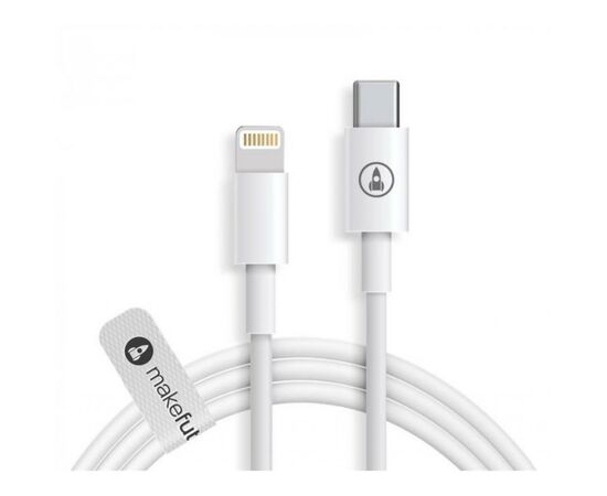 Дата кабель USB Type-C to Lightning 1.2m TPE White MakeFuture (MCB-LT1WH)
