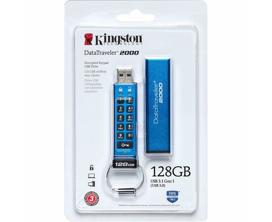 USB флеш накопитель Kingston 128GB DataTraveler 2000 USB 3.0 (DT2000/128GB), изображение 7 USB флеш накопитель Kingston 128GB DataTraveler 2000 USB 3.0 (DT2000/128GB), изображение 7
