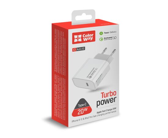 Зарядное устройство ColorWay Power Delivery Port USB Type-C (20W) V2 white (CW-CHS026PD-WT), изображение 7 Зарядное устройство ColorWay Power Delivery Port USB Type-C (20W) V2 white (CW-CHS026PD-WT), изображение 7