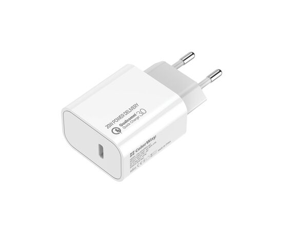 Зарядний пристрій ColorWay Power Delivery Port USB Type-C (20W) V2 white (CW-CHS026PD-WT)