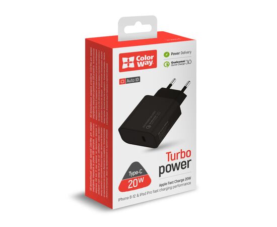 Зарядное устройство ColorWay Power Delivery Port USB Type-C (20W) V2 black (CW-CHS026PD-BK), изображение 7 Зарядное устройство ColorWay Power Delivery Port USB Type-C (20W) V2 black (CW-CHS026PD-BK), изображение 7