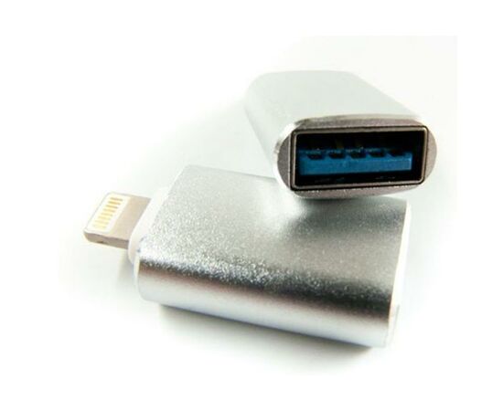 Переходник OTG USB - Lightning grey Dengos (ADP-016), изображение 2 Переходник OTG USB - Lightning grey Dengos (ADP-016), изображение 2