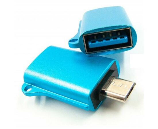 Переходник OTG USB - Micro-USB blue Dengos (ADP-020), изображение 2 Переходник OTG USB - Micro-USB blue Dengos (ADP-020), изображение 2