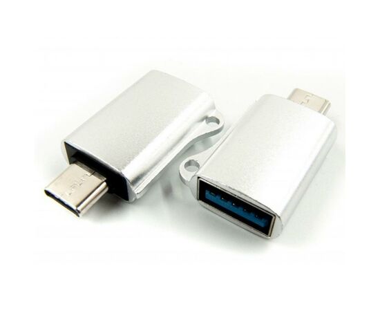 Переходник OTG USB - Type-C grey Dengos (ADP-019), изображение 2 Переходник OTG USB - Type-C grey Dengos (ADP-019), изображение 2