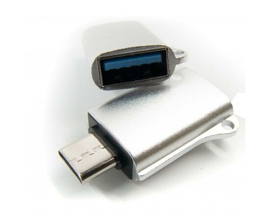 Переходник OTG USB - Type-C grey Dengos (ADP-019), изображение 3 Переходник OTG USB - Type-C grey Dengos (ADP-019), изображение 3