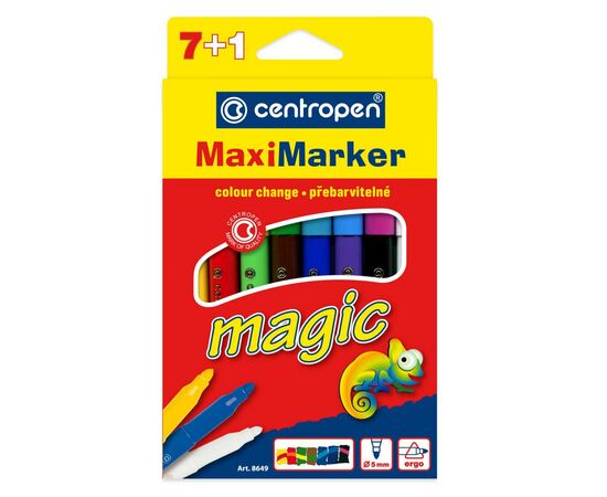 Фломастеры Centropen 8649 Maxi Magic, 8шт (7 tones + 1 eraser) (8649/08)