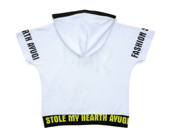 Футболка детская A-Yugi с капюшоном (7018-146G-white), изображение 2 Футболка детская A-Yugi с капюшоном (7018-146G-white), изображение 2