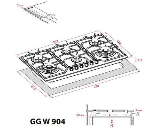 Варочная поверхность Weilor GG W 904 BL, изображение 12 Варочная поверхность Weilor GG W 904 BL, изображение 12