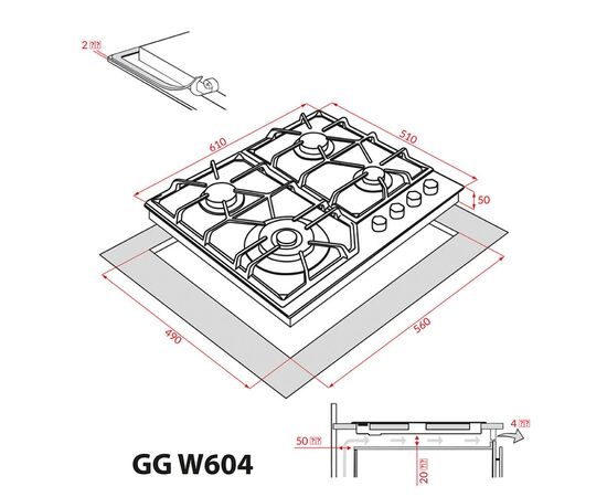 Варочная поверхность Weilor GG W 604 BL, изображение 12 Варочная поверхность Weilor GG W 604 BL, изображение 12