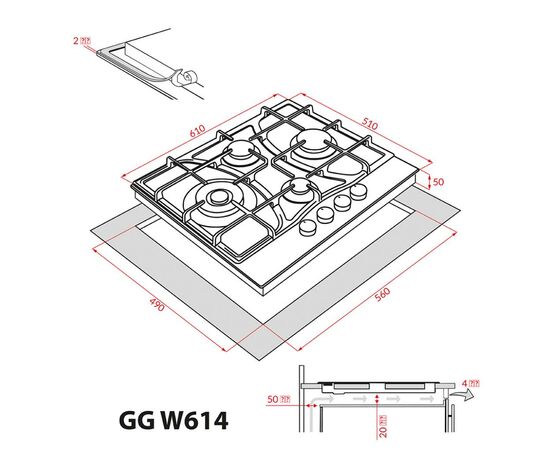 Варочная поверхность Weilor GG W 614 BL, изображение 11 Варочная поверхность Weilor GG W 614 BL, изображение 11