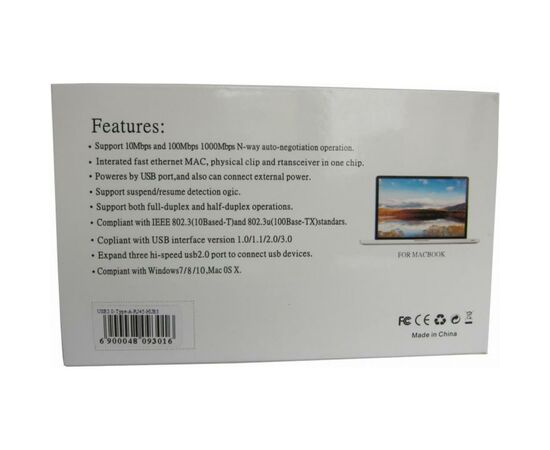 Перехідник Dynamode USB 3.0 Type-A - RJ45 Gigabit Lan, 3*USB 3.0 (USB3.0-Type-A-RJ45-HUB3), зображення 5