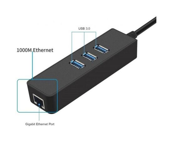 Перехідник Dynamode USB 3.0 Type-A - RJ45 Gigabit Lan, 3*USB 3.0 (USB3.0-Type-A-RJ45-HUB3), зображення 6