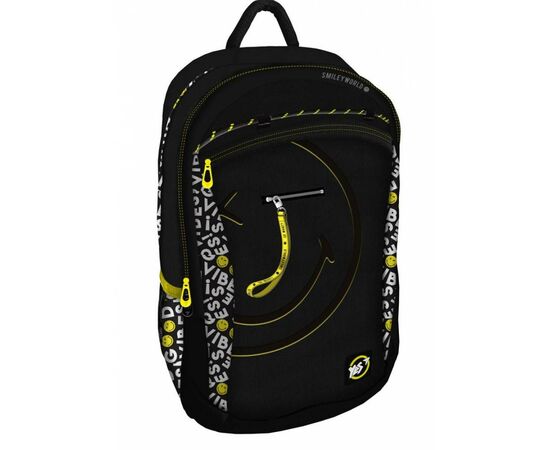 Рюкзак школьный Yes T-121 Smiley World.BlackYellow черный (552511)