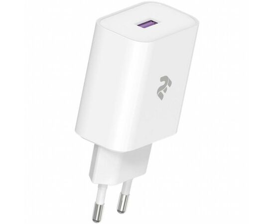 Зарядное устройство 2E USB Wall Charger QC3.0 DC5V/3A, Max 18W, white (2E-WC1USB18W-W)