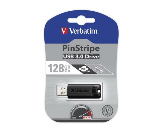 USB флеш накопитель Verbatim 128GB PinStripe Black USB 3.0 (49319), изображение 5 USB флеш накопитель Verbatim 128GB PinStripe Black USB 3.0 (49319), изображение 5