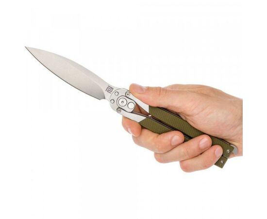 Нож Artisan Kinetic Balisong, D2, G10 green (1823PL-GNF), изображение 4 Нож Artisan Kinetic Balisong, D2, G10 green (1823PL-GNF), изображение 4