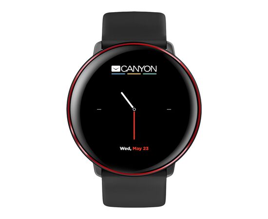 Смарт-годинник Canyon CNS-SW75BR black-red body with extra black leather belt (CNS-SW75BR), зображення 2 Смарт-годинник Canyon CNS-SW75BR black-red body with extra black leather belt (CNS-SW75BR), зображення 2