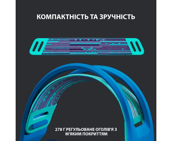 Наушники Logitech G733 Lightspeed Wireless RGB Gaming Headset Blue (981-000943), изображение 2 Наушники Logitech G733 Lightspeed Wireless RGB Gaming Headset Blue (981-000943), изображение 2