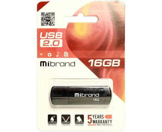 USB флеш накопитель Mibrand 16GB Grizzly Black USB 2.0 (MI2.0/GR16P3B), изображение 2 USB флеш накопитель Mibrand 16GB Grizzly Black USB 2.0 (MI2.0/GR16P3B), изображение 2