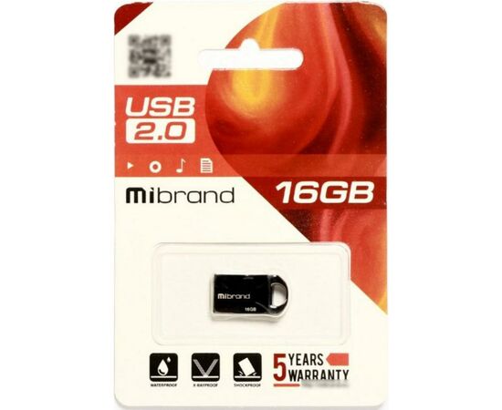 USB флеш накопитель Mibrand 16GB Hawk Black USB 2.0 (MI2.0/HA16M1B), изображение 2 USB флеш накопитель Mibrand 16GB Hawk Black USB 2.0 (MI2.0/HA16M1B), изображение 2