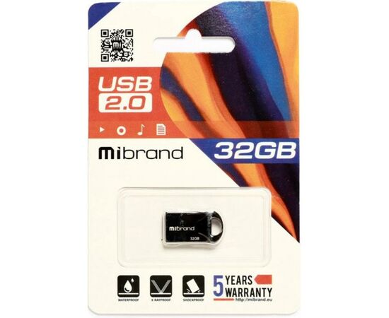 USB флеш накопитель Mibrand 32GB Hawk Black USB 2.0 (MI2.0/HA32M1B), изображение 2 USB флеш накопитель Mibrand 32GB Hawk Black USB 2.0 (MI2.0/HA32M1B), изображение 2
