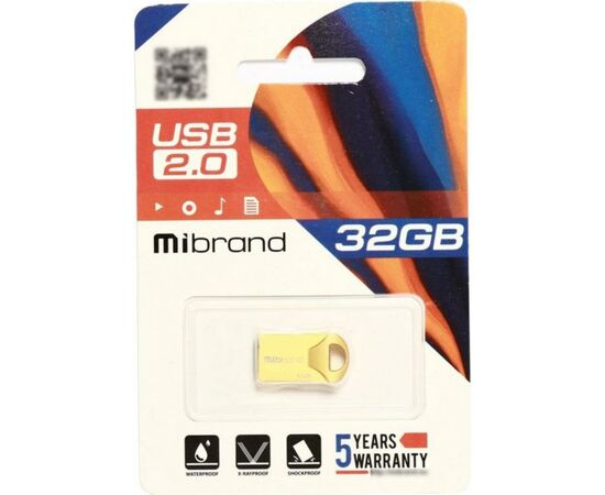 USB флеш накопитель Mibrand 32GB Hawk Gold USB 2.0 (MI2.0/HA32M1G), изображение 2 USB флеш накопитель Mibrand 32GB Hawk Gold USB 2.0 (MI2.0/HA32M1G), изображение 2