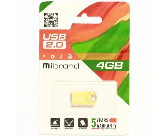 USB флеш накопитель Mibrand 4GB Hawk Gold USB 2.0 (MI2.0/HA4M1G), изображение 2 USB флеш накопитель Mibrand 4GB Hawk Gold USB 2.0 (MI2.0/HA4M1G), изображение 2