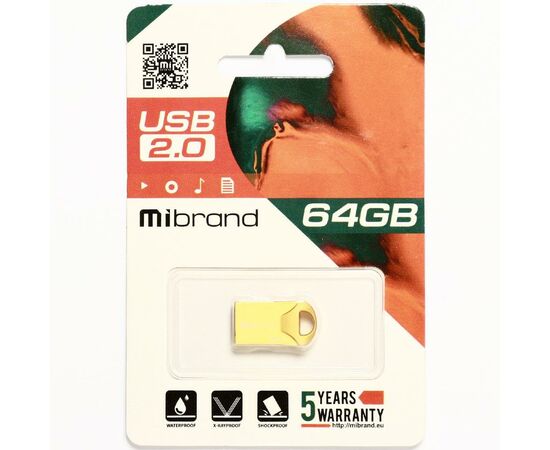 USB флеш накопитель Mibrand 64GB Hawk Gold USB 2.0 (MI2.0/HA64M1G), изображение 2 USB флеш накопитель Mibrand 64GB Hawk Gold USB 2.0 (MI2.0/HA64M1G), изображение 2