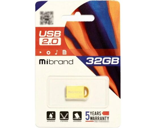 USB флеш накопитель Mibrand 32GB lynx Gold USB 2.0 (MI2.0/LY32M2G), изображение 2 USB флеш накопитель Mibrand 32GB lynx Gold USB 2.0 (MI2.0/LY32M2G), изображение 2