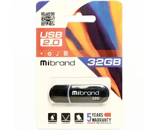 USB флеш накопитель Mibrand 32GB Panther Black USB 2.0 (MI2.0/PA32P2B), изображение 2 USB флеш накопитель Mibrand 32GB Panther Black USB 2.0 (MI2.0/PA32P2B), изображение 2