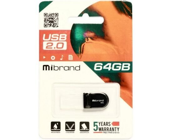 USB флеш накопитель Mibrand 64GB Scorpio Black USB 2.0 (MI2.0/SC64M3B), изображение 2 USB флеш накопитель Mibrand 64GB Scorpio Black USB 2.0 (MI2.0/SC64M3B), изображение 2