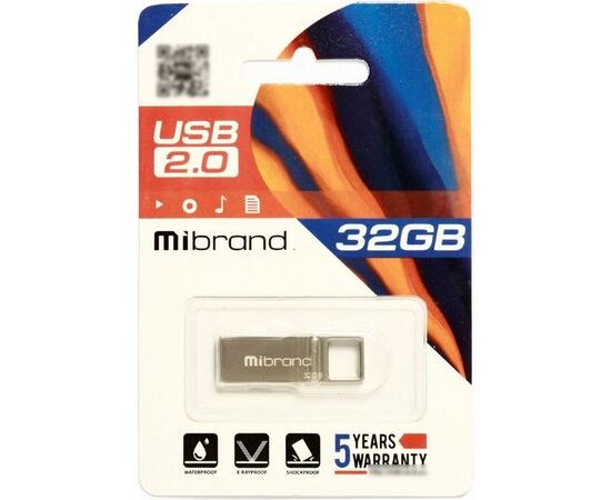 USB флеш накопитель Mibrand 32GB Shark Silver USB 2.0 (MI2.0/SH32U4S), изображение 2 USB флеш накопитель Mibrand 32GB Shark Silver USB 2.0 (MI2.0/SH32U4S), изображение 2