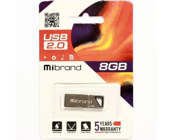 USB флеш накопитель Mibrand 8GB Stingray Grey USB 2.0 (MI2.0/ST8U5G), изображение 2 USB флеш накопитель Mibrand 8GB Stingray Grey USB 2.0 (MI2.0/ST8U5G), изображение 2