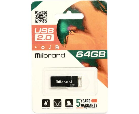 USB флеш накопитель Mibrand 64GB Сhameleon Black USB 2.0 (MI2.0/CH64U6B), изображение 2 USB флеш накопитель Mibrand 64GB Сhameleon Black USB 2.0 (MI2.0/CH64U6B), изображение 2
