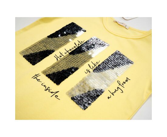 Футболка дитяча Breeze з паєтками (14299-140G-yellow), зображення 3 Футболка дитяча Breeze з паєтками (14299-140G-yellow), зображення 3