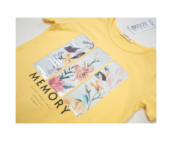 Футболка детская Breeze с цветочками (15737-152G-yellow), изображение 3 Футболка детская Breeze с цветочками (15737-152G-yellow), изображение 3
