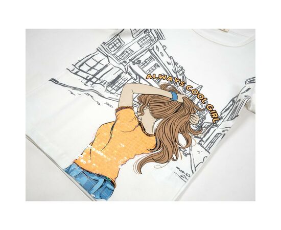 Футболка детская Breeze с девочкой (15770-140G-cream), изображение 3 Футболка детская Breeze с девочкой (15770-140G-cream), изображение 3