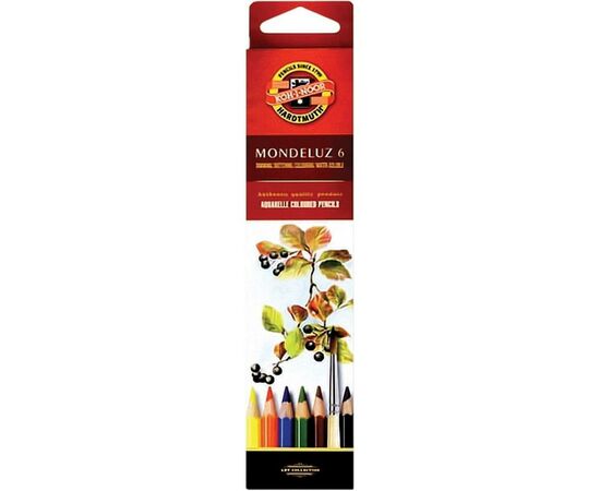 Карандаши цветные Koh-i-Noor Mondeluz акварельные 6 цветов (3715006001KS)