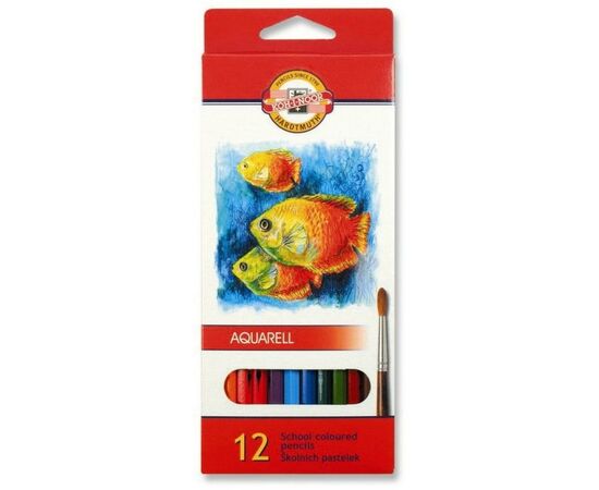 Олівці кольорові Koh-i-Noor Mondeluz Рибки акварельні 12 кольорів (3716_p)