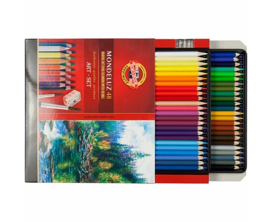 Карандаши цветные Koh-i-Noor Mondeluz акварельные 48 цветов (3713), изображение 3 Карандаши цветные Koh-i-Noor Mondeluz акварельные 48 цветов (3713), изображение 3