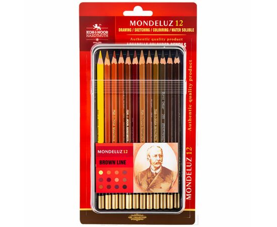 Олівці кольорові Koh-i-Noor Mondeluz Brown Line 12 кольорів (3722012011), зображення 4 Олівці кольорові Koh-i-Noor Mondeluz Brown Line 12 кольорів (3722012011), зображення 4