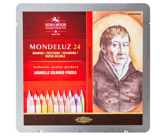 Карандаши цветные Koh-i-Noor Mondeluz Portrait акварел. метал. пенал 24 цветов (3724024012), изображение 2 Карандаши цветные Koh-i-Noor Mondeluz Portrait акварел. метал. пенал 24 цветов (3724024012), изображение 2